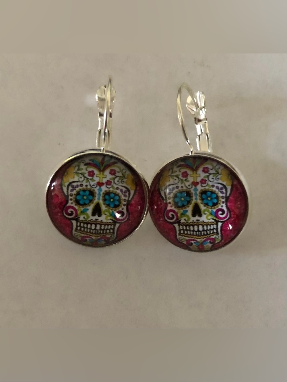 Día De Muertos Skull Calavera Leverback Earrings
SKU635